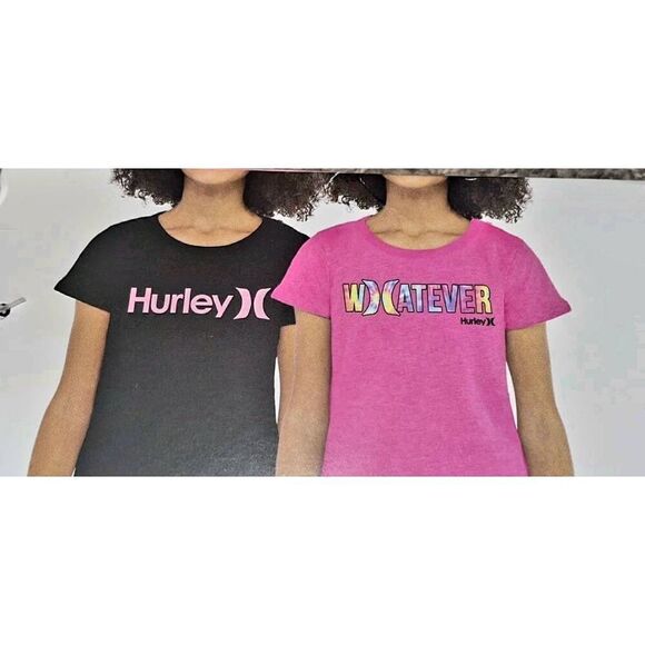 NWT GIRLS HURLEY 2 PACK OF ACTIVE TOPS - Picture 1 of 5